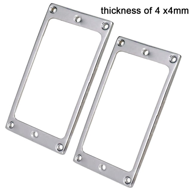 2Pcs 4mmx4mm Metal Electric Guitar Humbucker Pickup Surround Frame Mounting Ring Silver
