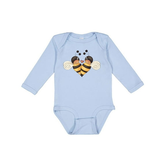 Inktastic Valentine's Day Bumble Bees Boys Long Sleeve Baby Bodysuit