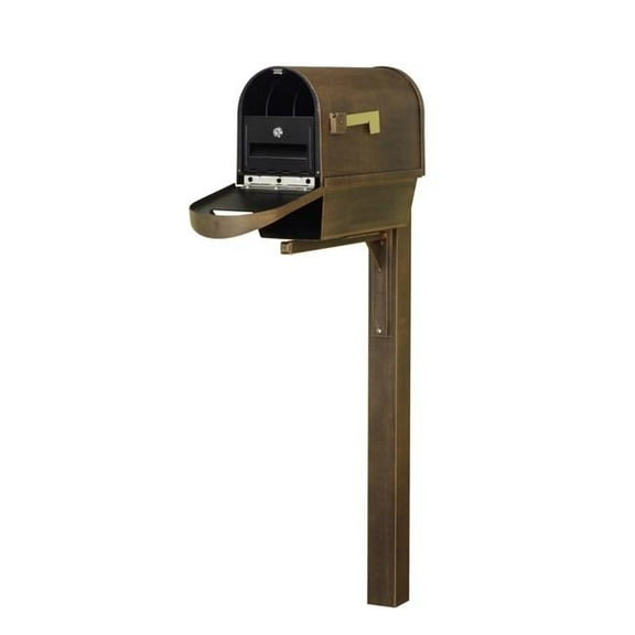 Special Lite Products SCC2008-SPK720-CP-LB998 Classic Curbside Mailbox with Newspaper Tube, Locking Insert & Wellington Mailbox Post