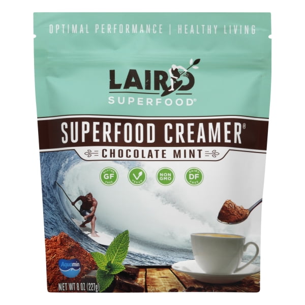 Laird Superfood Chocolate Mint Coffee Creamer Powder, 8oz Bag Walmart