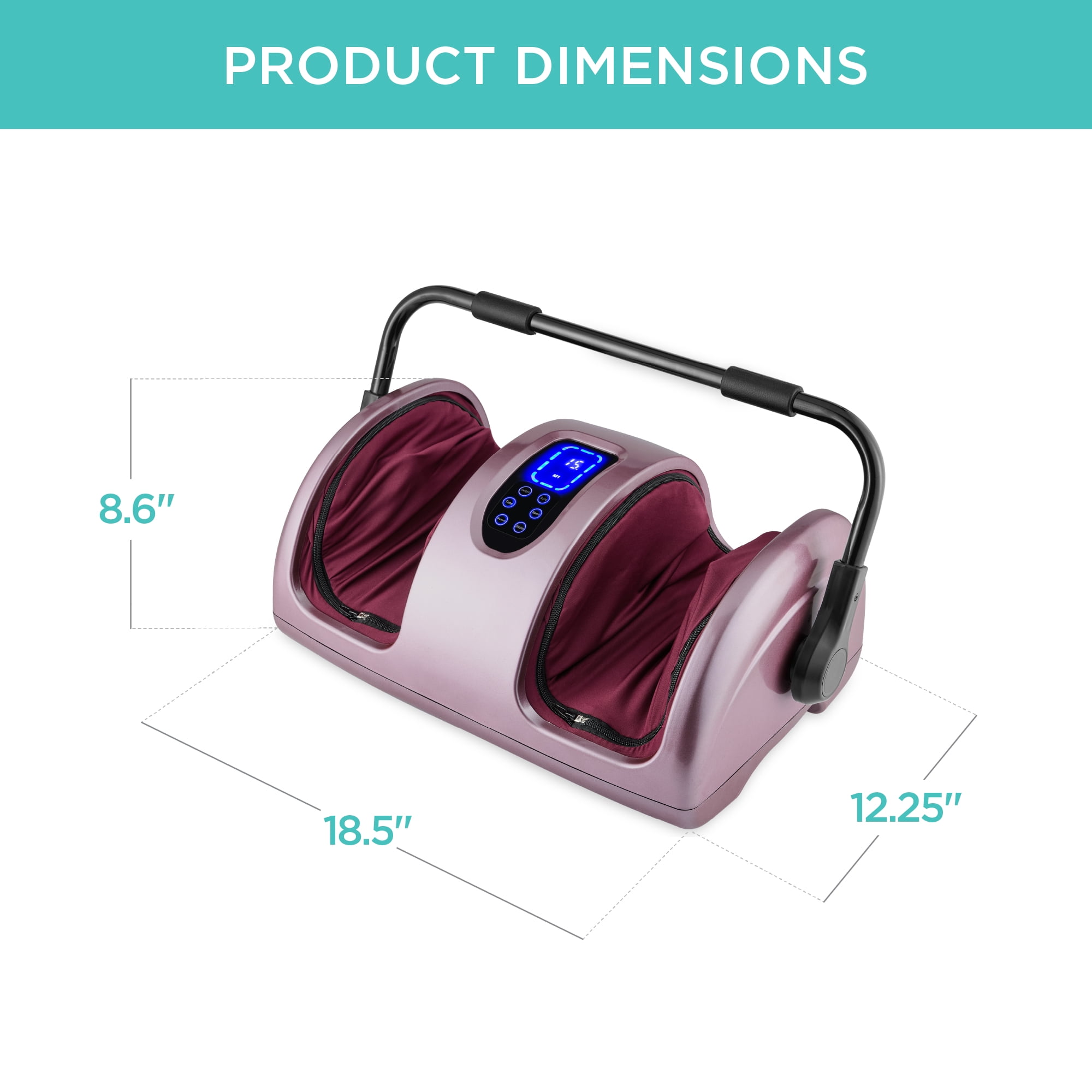 Best Choice Products Foot Massager Machine, Therapeutic Reflexology Massager w/ High-Intensity Rollers - Rose Gold