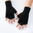 thumbnail image 3 of Opolski 1 Pair Half Finger Gloves Warm Stretchable Acrylic Fiber Comfortable Soft Fingerless Gloves for Women, 3 of 8