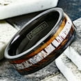 thumbnail image 5 of Tungsten Rings for Men Wedding Bands for Him Womens Wedding Bands for Her 6mm Bocote Wood and Deer Antler Wedding Band, 5 of 10