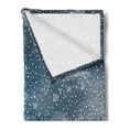 thumbnail image 2 of Christmas Soft Flannel Fleece Throw Blanket, Reindeer in the Snowy Sky with Crescent Moon in Town Illustration, Cozy Plush for Indoor and Outdoor Use, 50" x 60", Blue and White, by Ambesonne, 2 of 5
