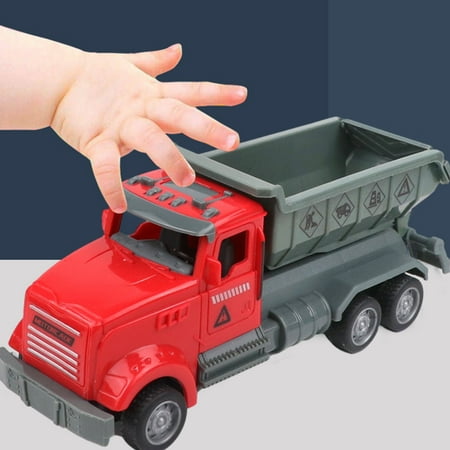 Children s Toy Engineering Truck Small Toy Car for Boys and Girls Simulation Construction Vehicle Manual Push Back and Forth Movement Educational Hand-Eye Coordination Development Toy Red