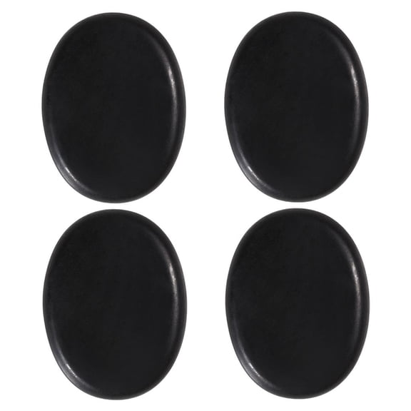 Wswqop 4x Hot Stone Massage Kit Heated Rocks Basalt Stones Spa Relaxation 6x8x1.8cm