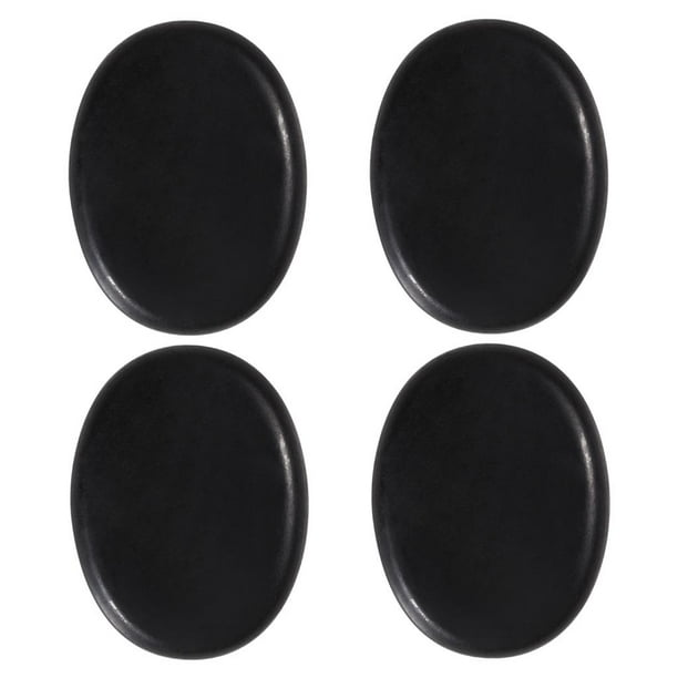 4x Piedras Calientes para Masaje - Grandes Rocas de Basalto para Terapia de Masaje de Spa Gua Los 6x8x1.8cm