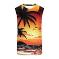 thumbnail image 5 of Vekome Hawaiian Big and Tall Tank Tops for Men Sleevelss Shirts Crewneck Workout Tee Shirts Palm Frond Beach Wear Orange, 5 of 5