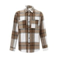 thumbnail image 6 of Men's Autumn Winter Casual Shirts Long Sleeve Lapel Plaid Tops Button Shirts for Party, 6 of 10