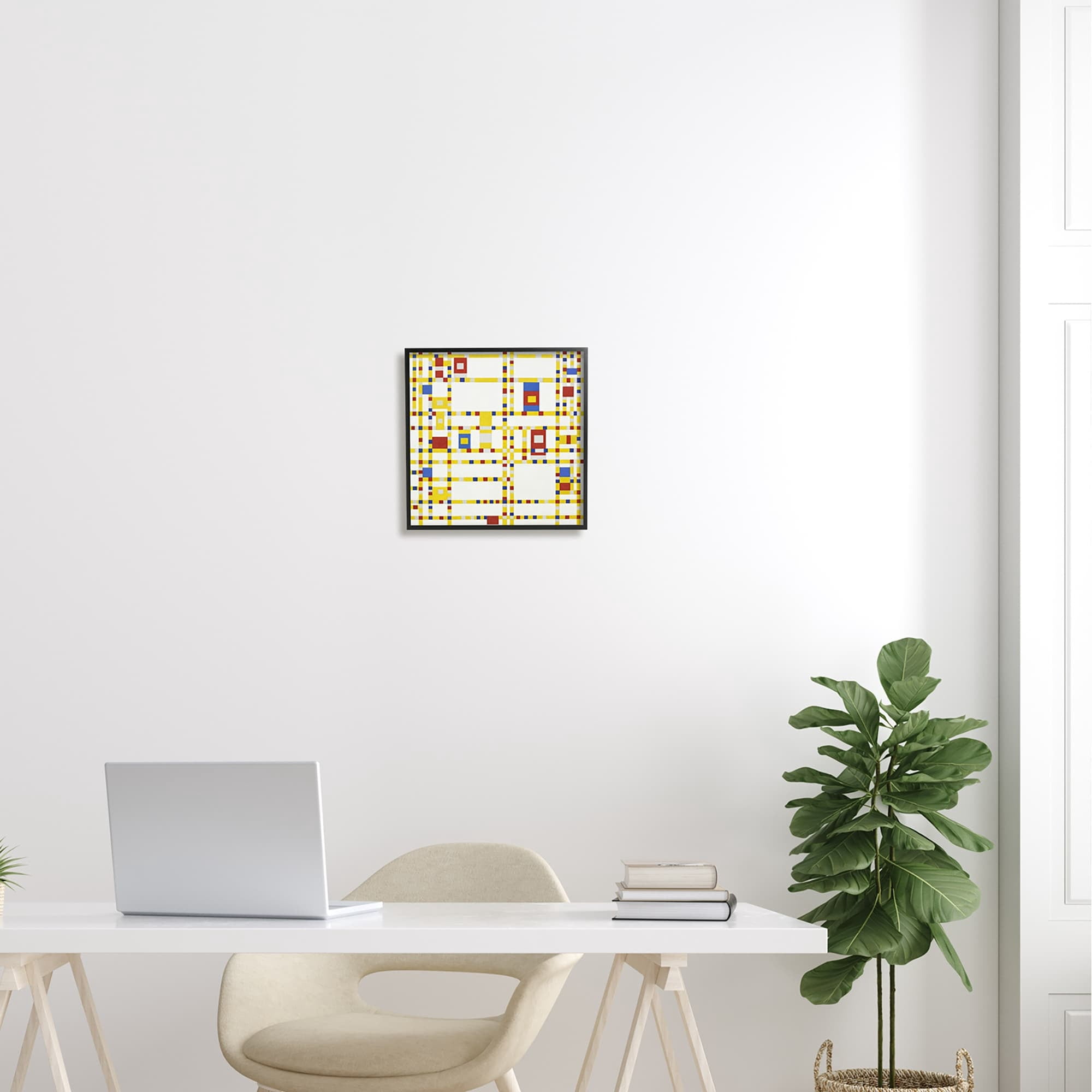 Stupell Industries Broadway Boogie Woogie Piet Mondrian Classic Abstract Painting Painting Black Framed Art Print Wall Art, Design by one1000paintings