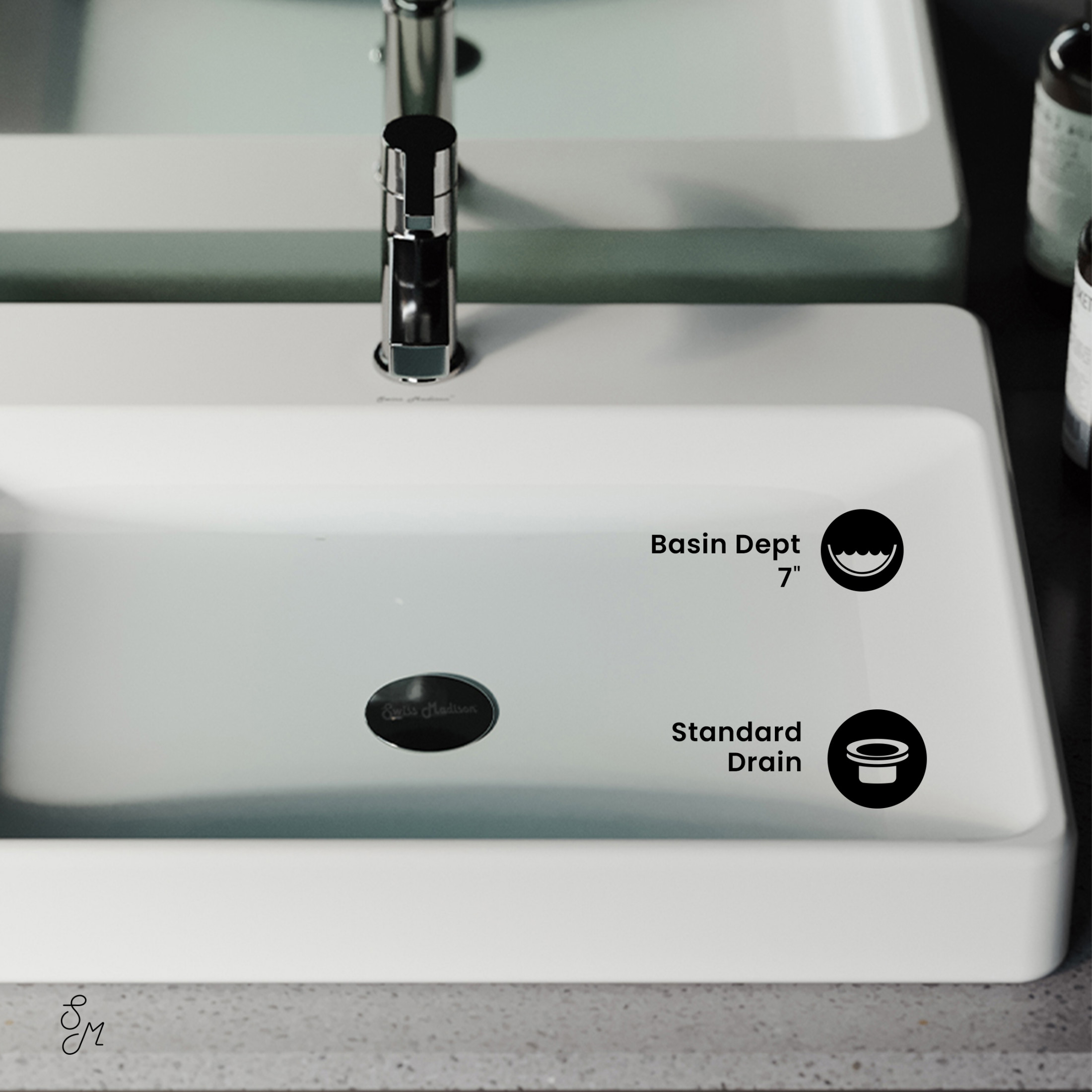 Carre Large Rectangle Vessel Sink
