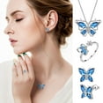 thumbnail image 5 of Wioihee Jewelry Women 925 Butterflies Birthstone Pendant Necklace/Earrings/Rings Wedding Gift for Christmas gift, 5 of 5