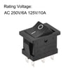 thumbnail image 3 of Interruptor de palanca mini barco negro para barco coche marino 6 pines ON/ON AC 250V/6A 125V/10A, 1 pieza, 3 of 4