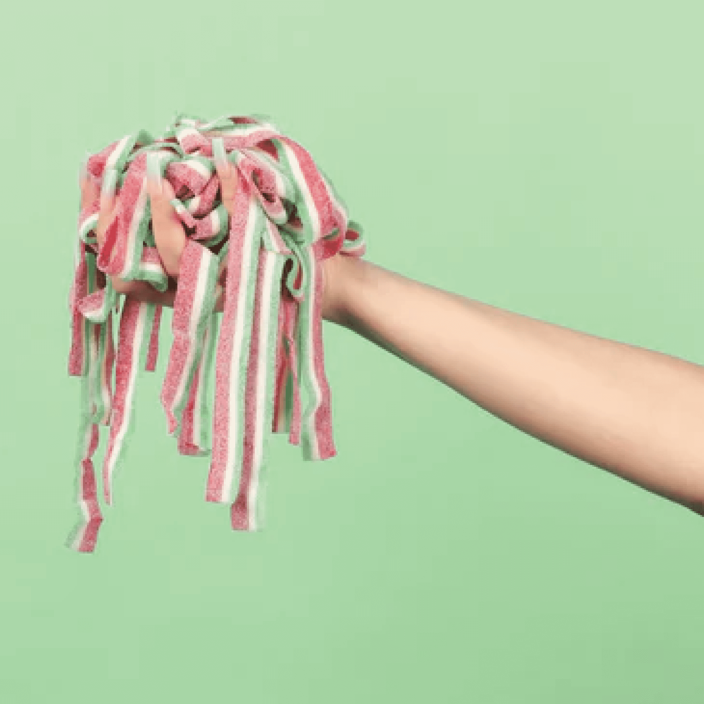 (6 Bags) Sour Strips Flavored Candy, Watermelon, 3.4 Ounce