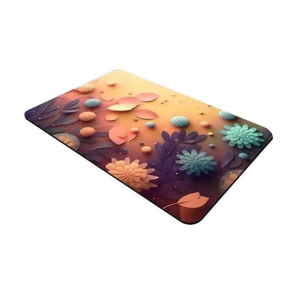 Alfombra de Piso de Baño Flor Alfombra de Suelo de Tierra Diatomácea, Baño Absorbente Alfombra de Pie Antideslizante, Alfombra de Secado, Alfombra de Baño, Alfombra de Piso de Interior de Suciedad