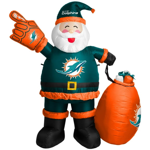 Miami Dolphins 7' Inflatable Santa