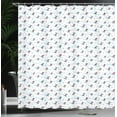 thumbnail image 4 of Ambesonne Ski Pattern Shower Curtain, Winter Snowboarders, 69"Wx84"L, Blue Vermilion White, 4 of 5
