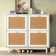 thumbnail image 3 of Rattan Shoe Cabinet With 4 Rattan Flip Drawers Freestanding Hidden Shoe Rack For Entryway 41.7''Wx10.2''Dx37.1''H, 3 of 9