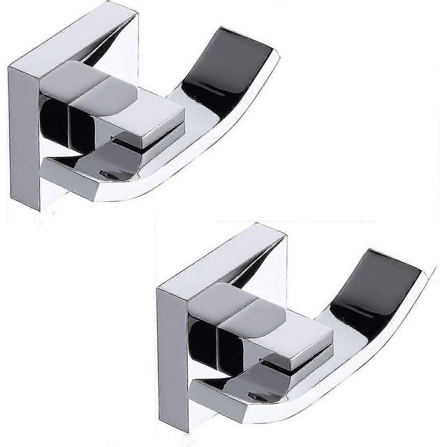 Bathroom Towel Hooks Robe Hook Double Robe Hooks, Polished Chrome Finish, 2 Pack