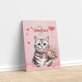 thumbnail image 3 of Happy Valentine's Day American Shorthair holding flowers Vertical Matte Canvas Poster Cat Lover Kitten Owner Gifts Wall Art Home Decor - 3005, 3 of 5