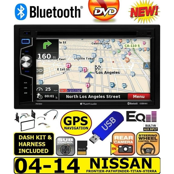 GPS NAVIGATION BLUETOOTH USB CD/DVD RADIO STEREO PKG FITS 04-14 NISSAN TRUCK/SUV