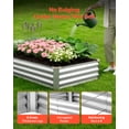 thumbnail image 3 of VEVOR 2 Pack Galvanized Raised Garden Beds, 6 x 3 x 1 ft, Rectangular Metal Planter Boxes Kit Outdoor, Bottomless Elevated Planting Box with Gloves, Alu-Zinc, for Growing Flowers Vegetables, Silver, 3 of 9