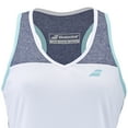 thumbnail image 2 of Babolat Women's Play Tank Top - White/Blue Heather (X-Large), 2 of 5