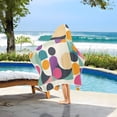 thumbnail image 3 of Yayeee Kids Hooded Towels Toddler Soft Absorbent Beach Bathing Wrap 50" x 23.5", Green Geometric, 3 of 5