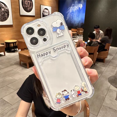 thumbnail image 3 of Funda con tarjetero para iPhone 16 Pro Max 11 12 13 14 15 Pro Max 12 13 Mini 16 Plus XR con diseño de astronauta Snoopy Charlie Brown, 3 of 5