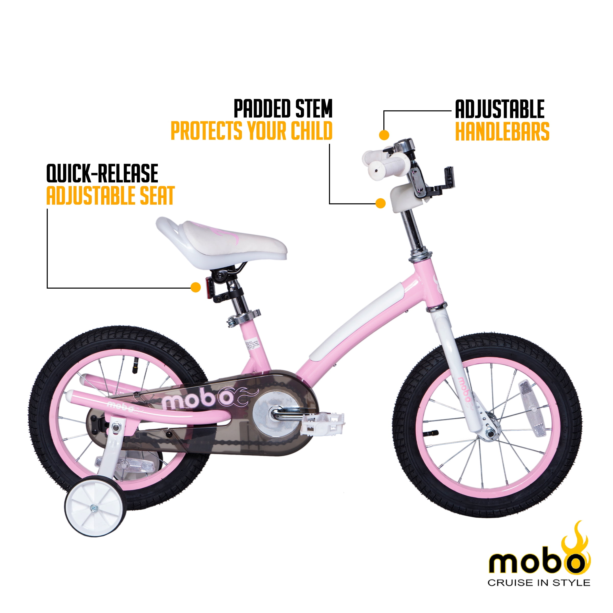 Mobo First 14in. Girl's Bike, Pink, Kids