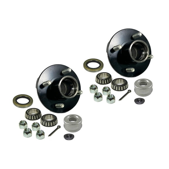 RIGID HITCH INCORPORATED Trailer Hub Kit (BT-100EZ-PR) 4 Bolt on 4 Inch Circle with 1 inch I.D. Bearings - One Pair