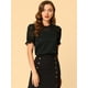 thumbnail image 2 of Camisa de manga corta Allegra K con Cuello Redondo y encaje Negro S, 2 of 6