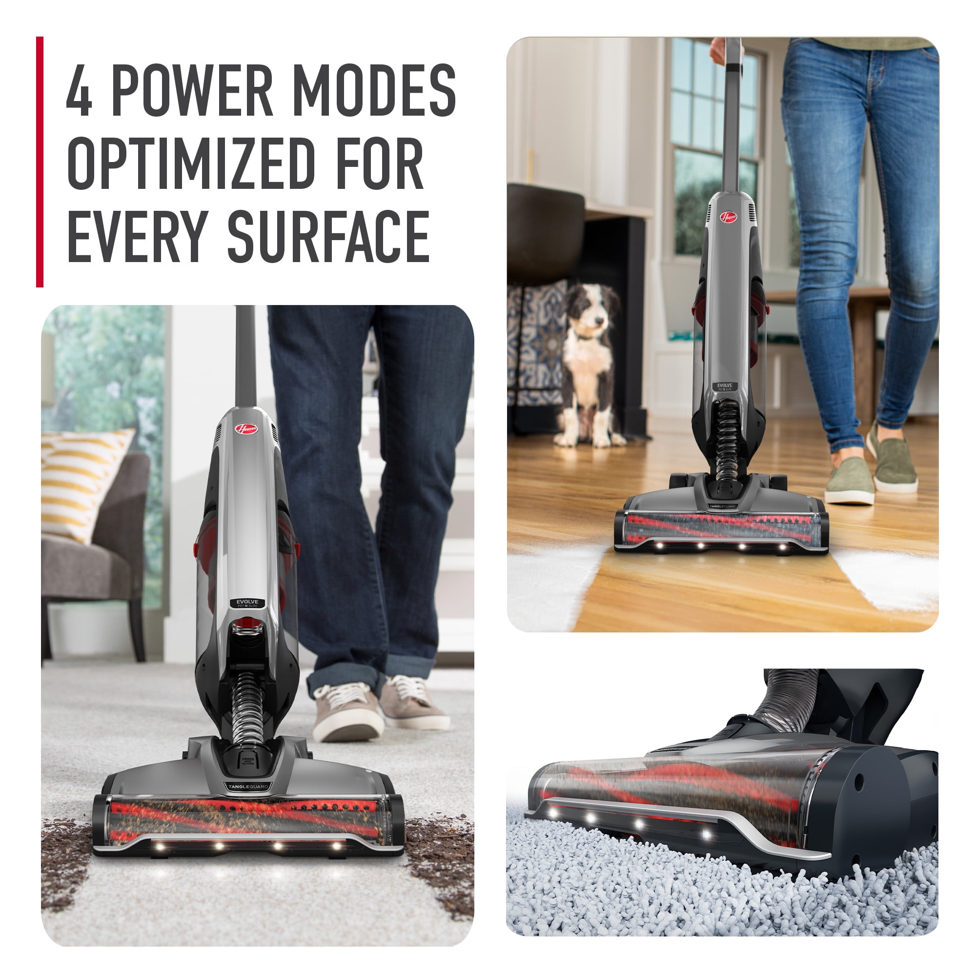 Hoover ONEPWR Evolve Pet Elite & ONEPWR Hand Vac, Upright Vacuum and Hand Vacuum Bundle, Pet Friendly, Powerful Suction, for Multi-Surfaces, BH53810V, Gray