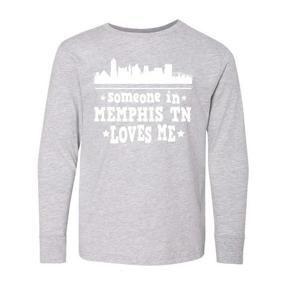 Inktastic Memphis Tennessee Someone Loves Me Skyline Long Sleeve Youth T-Shirt