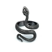 2x European And American Vintage Silver-Plated Paint Snake Ring Men And Women Universal Ring Adjustable Ring Jewelry