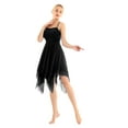 thumbnail image 4 of Zaldita Women's Elegant Modern Lyrical Dance Dresses Asymmetric High-Low Contemporary Dancing Dress Black M, 4 of 7
