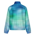 thumbnail image 6 of Jackets for Women Winter Coat Jackets Flannel Stand Collar Jacket(Green Turquoise Teal Blue Abstract Texture,Size:S-4XL), 6 of 7