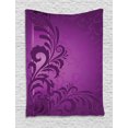 thumbnail image 1 of Purple Tapestry, Spiralling Floral Branch on the Vertical Strip Purple on Purple Retro Style, Wall Hanging for Bedroom Living Room Dorm Decor, 60W X 80L Inches, Dark Purple Violet, by Ambesonne, 1 of 2