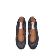 Lanvin Gathered Design Leather Ballerina Flats Black (Women's)