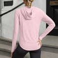thumbnail image 4 of Razzly Long Sleeve Women Running Shirt Ladies Athletic Wear Light Long Sleeve Women Shirt Polyester Spandex Women's Athletic Tops Women's Fitness High Elasticity Quick Drying Yoga Running Sun(Red,2XL), 4 of 5