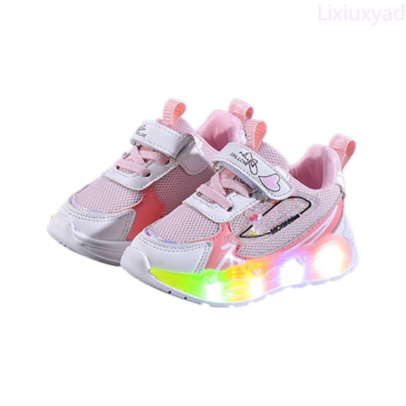Lixiuxyad Girls Sneakers For Toddlers Light Up Walking Shoes Non Comfortable Breathable Casual Outdoor Play Shoes For Age 1 6 on Shoes Sizes 5(Toddler 12-18 Months)
