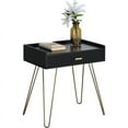 thumbnail image 2 of Home Square 1-Drawer Wood End Table in Black & Gold Metal Legs - Set of 2, 2 of 7