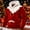 #45-Red, variant on Cozy Fleece-Lined Mens Loose Fit Santa Style Color Block Hooded Sweatshirt Gifts