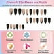 thumbnail image 4 of 24Pcs Almond False Nails Short French Black Press on Nails Pure Color Fake Nails Glossy Acrylic Full Cover Glue on Nails 12 Sizes Oval Autumn Winter S, 4 of 5
