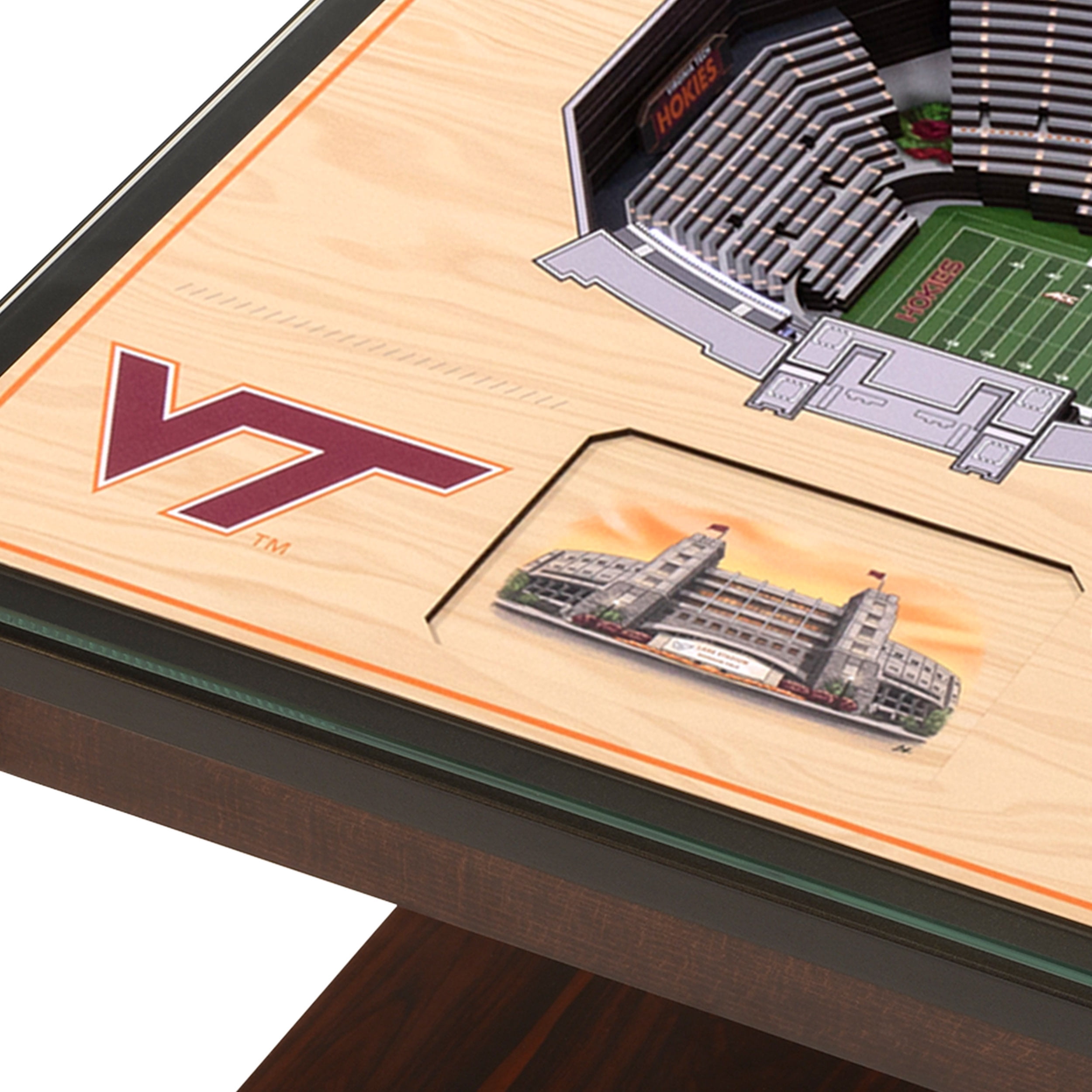 Virginia Tech Hokies 25-Layer StadiumViews Lighted End Table