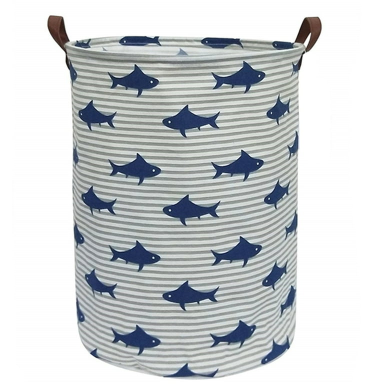 Large Round Storage Basket, Cute Collapsible Laundry Basket