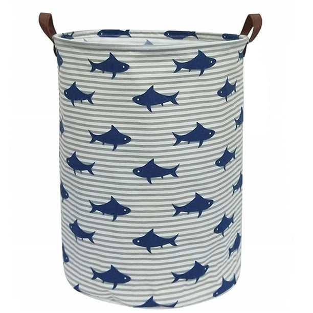 Shark Decor Large Sized Storage Baskets with Handle,Collapsible