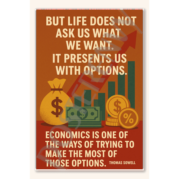 But life does not ask us what we want - Thomas Sowell Poster - 18 inch x 12 inch