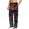 thumbnail image 2 of Vintage Style Fiery Hearts Rose Flowers Eagle Wings Men'S Pajama Pants Soft Sleep Lounge Pants Pjs Bottoms With Pockets Small, 2 of 6