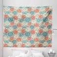thumbnail image 1 of Botanic Tapestry, Hippie Summer Theme with Youthful Field in Prehistoric Art Design, Fabric Wall Hanging Decor for Bedroom Living Room Dorm, 5 Sizes, Vermilion Beige Teal, by Ambesonne, 1 of 1